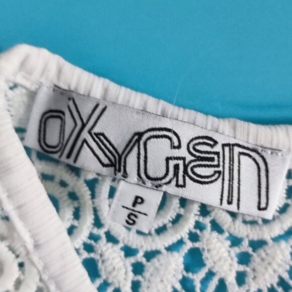 Oxygen blouse lase shoulder white women's size S - Picture 6 of 8